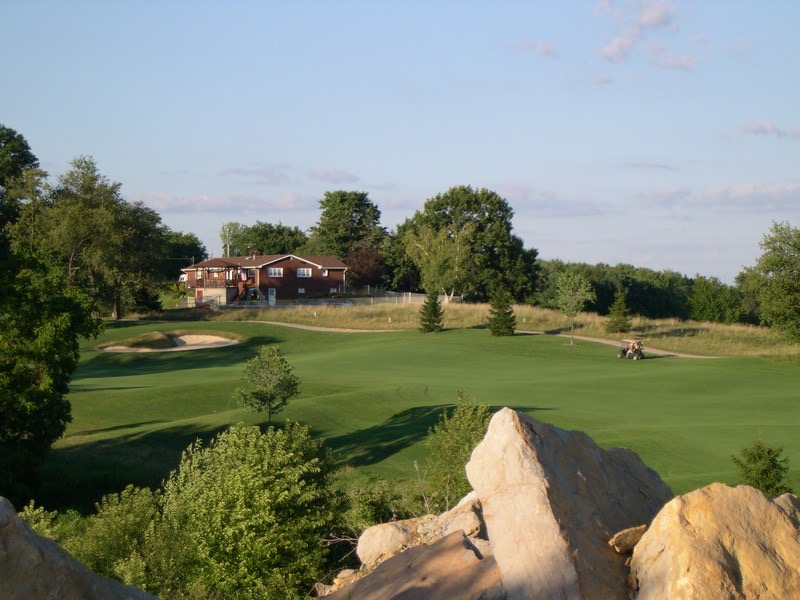 Clubhouse and stone formations