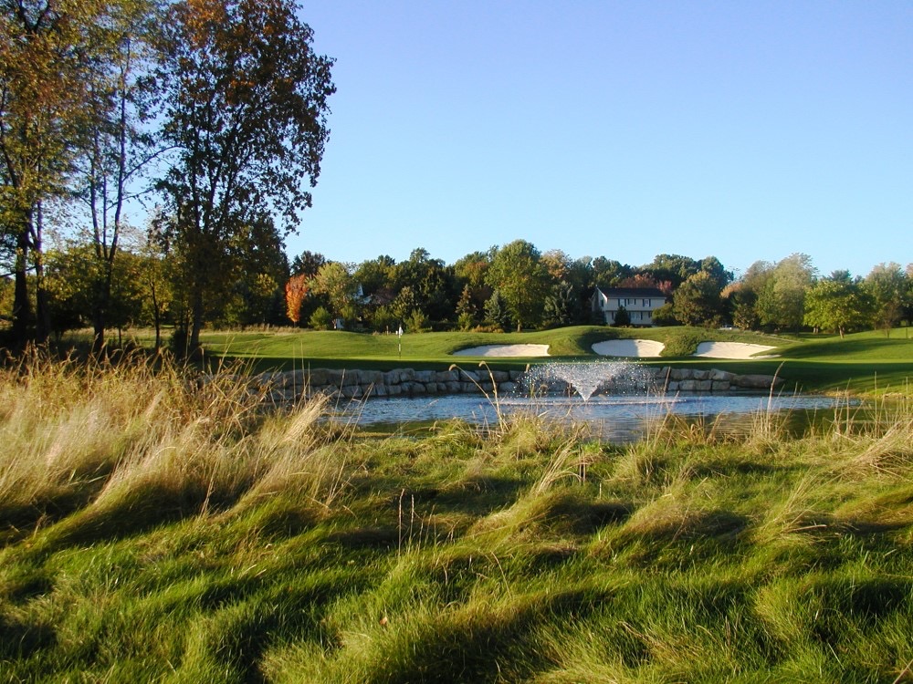 Autumn course with water hazard